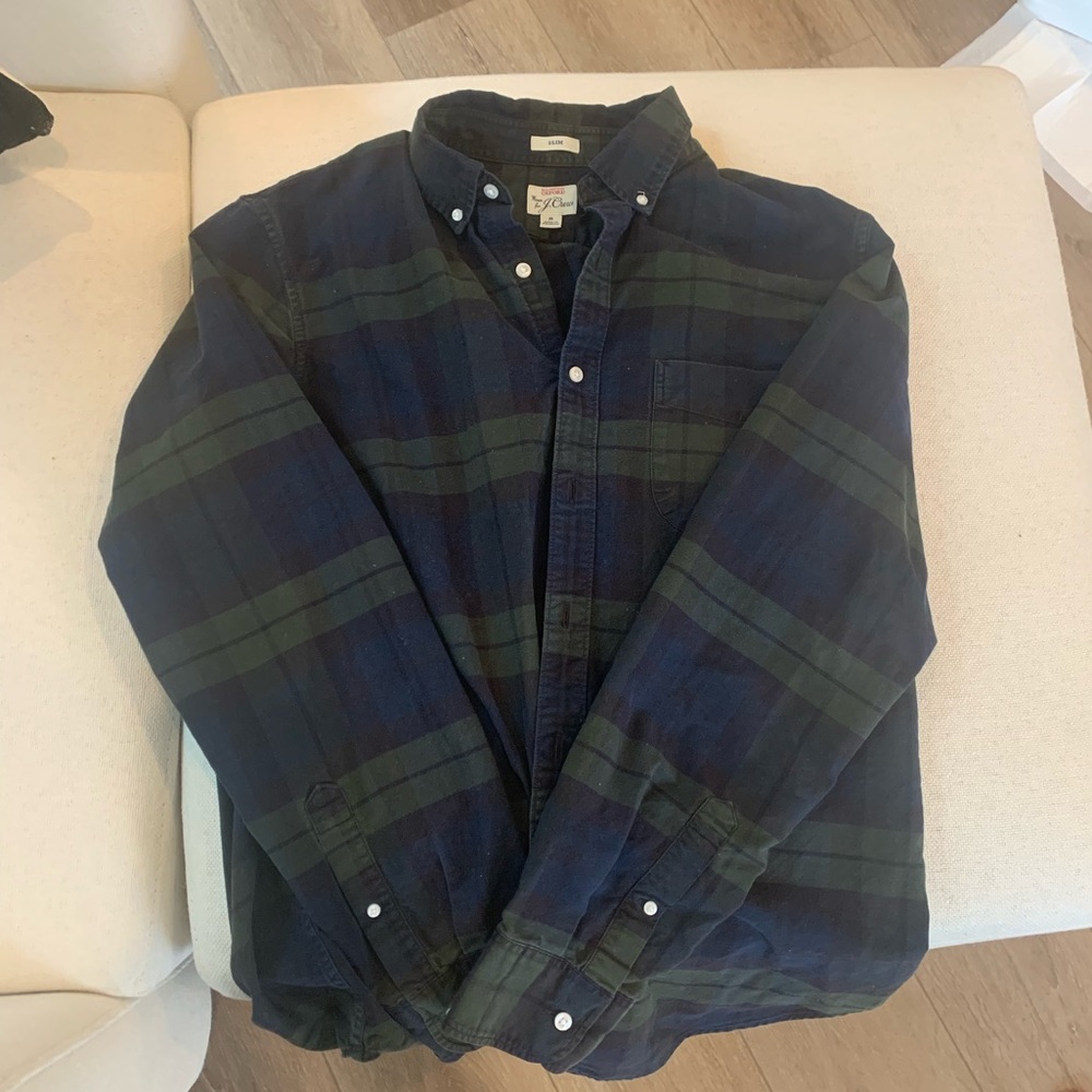 J Crew Oxford plaid shirt